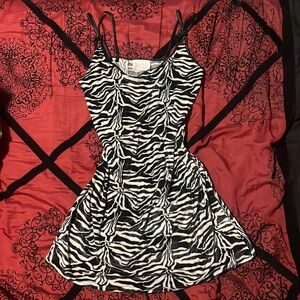 vintage california dynasty zebra mini print dress